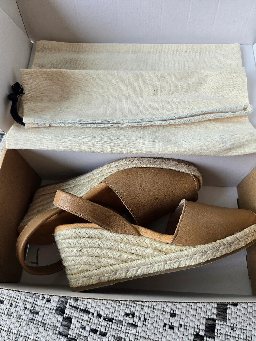 Tan nubuck espadrille wedges Spanish Sandal